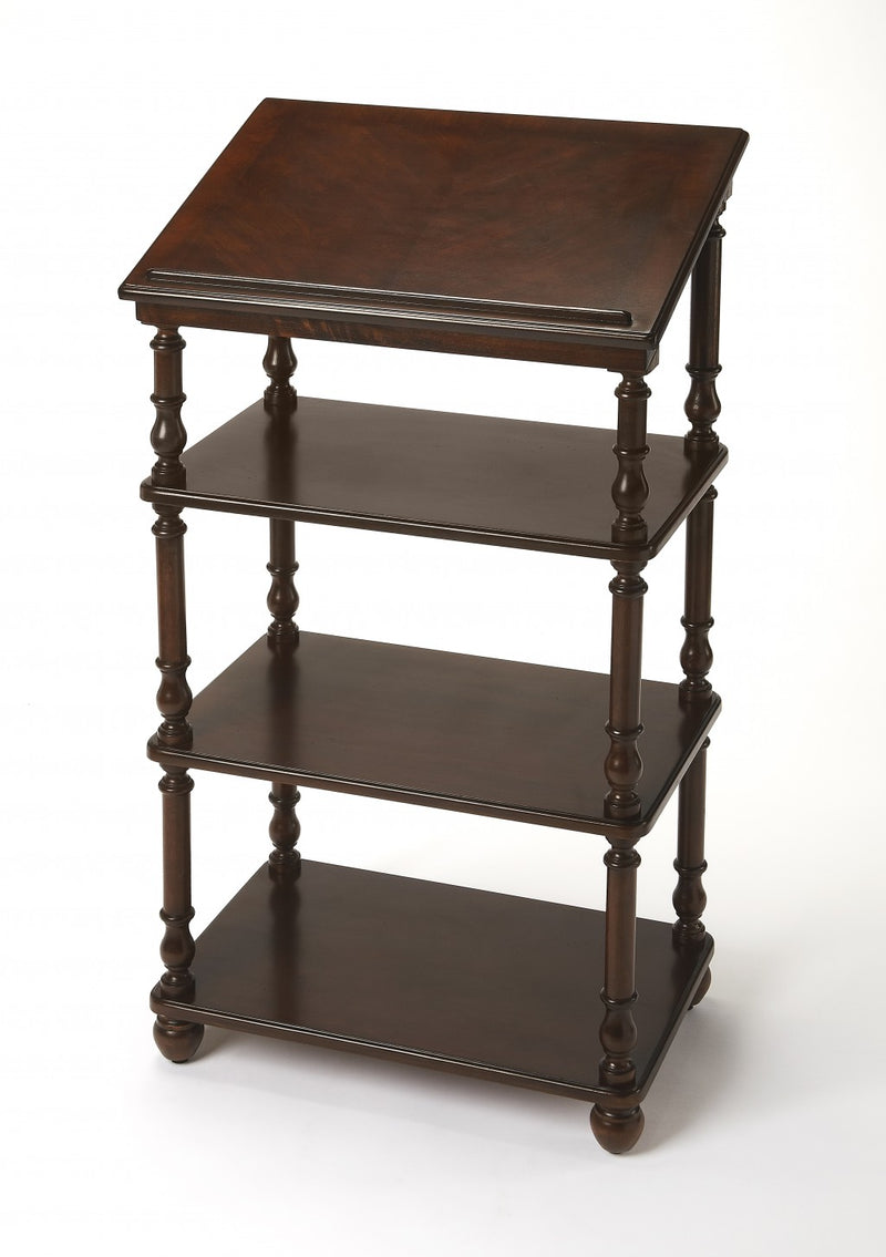Vintage Oak Library Stand By Homeroots | Side Tables | Modishstore - 9
