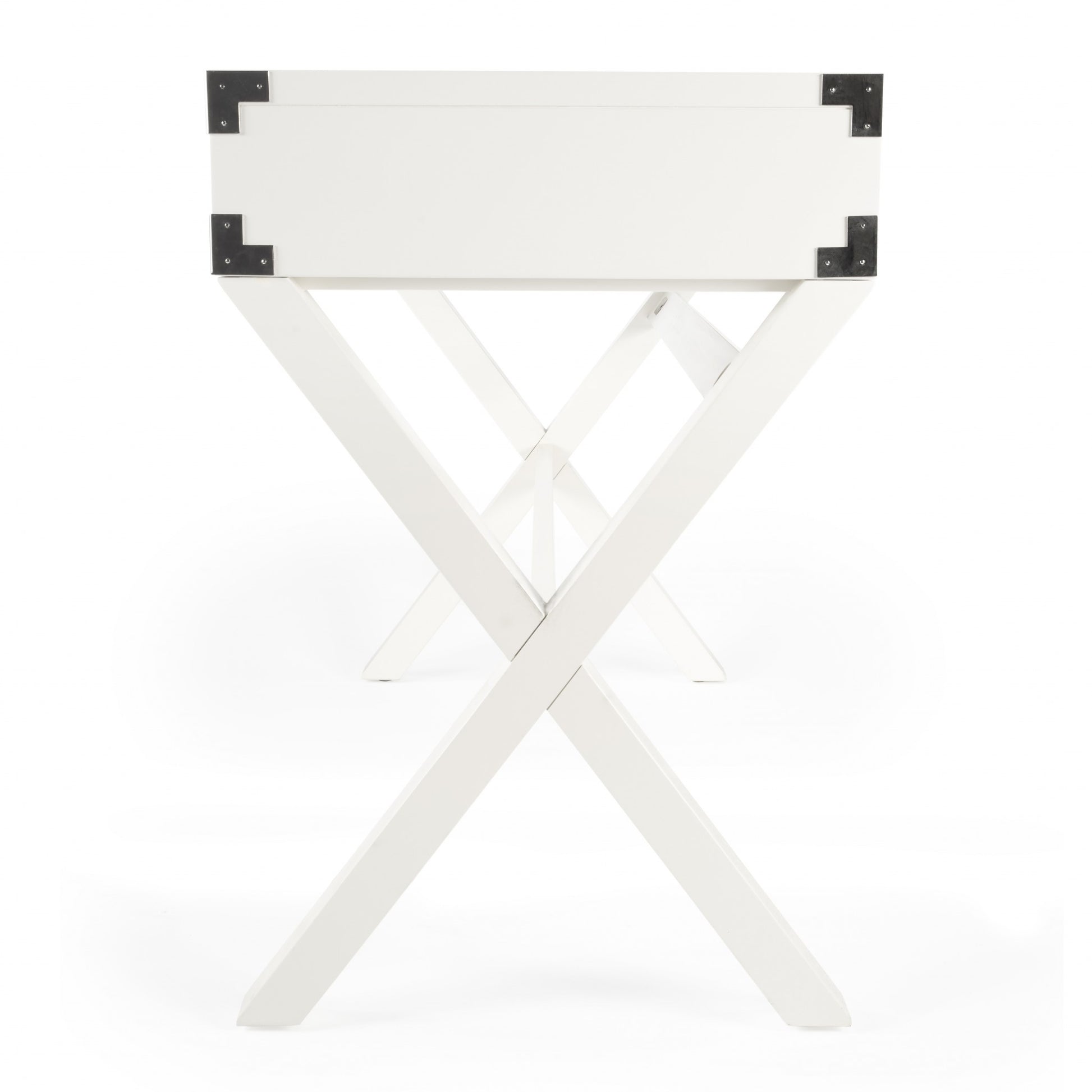 Modern White Campaign Style Desk By Homeroots | Desks | Modishstore - 4