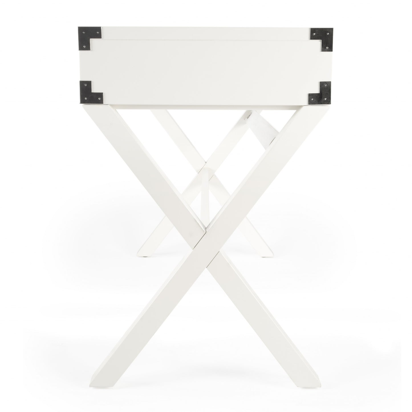 Modern White Campaign Style Desk By Homeroots | Desks | Modishstore - 5