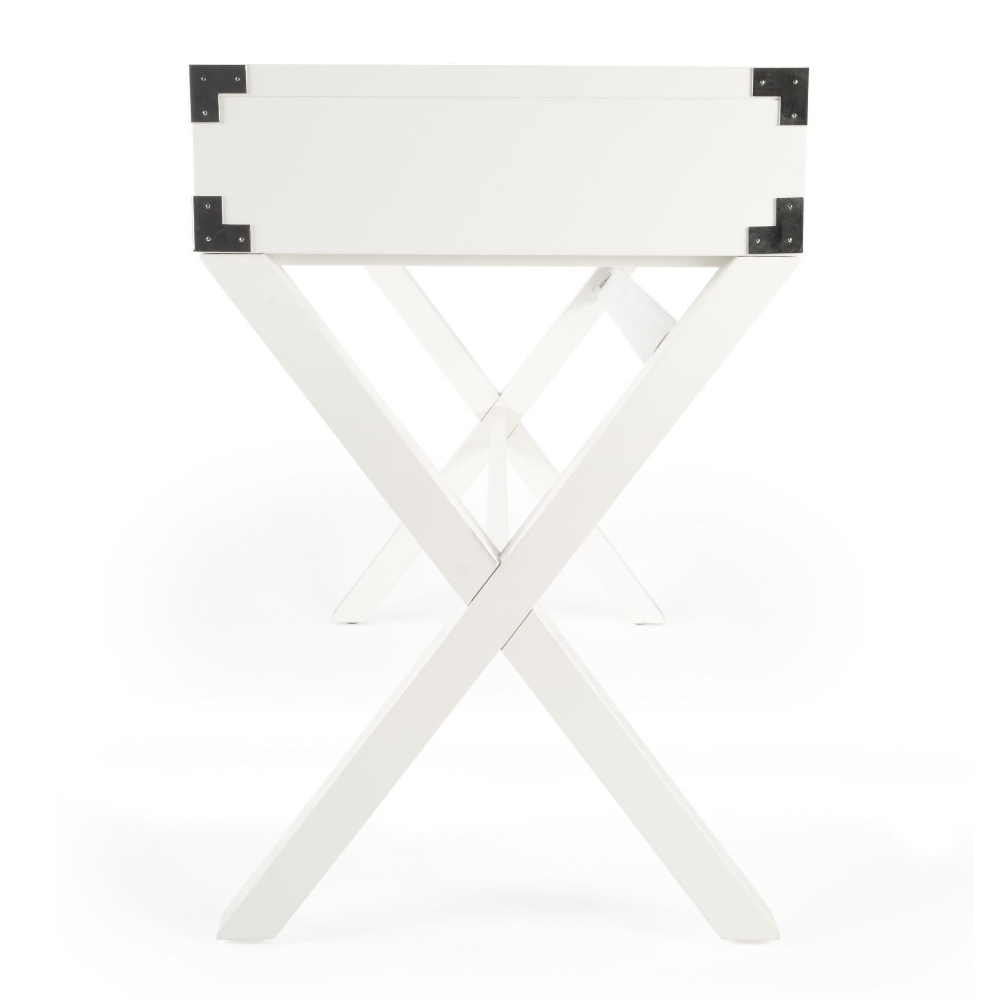 Modern White Campaign Style Desk By Homeroots | Desks | Modishstore - 5