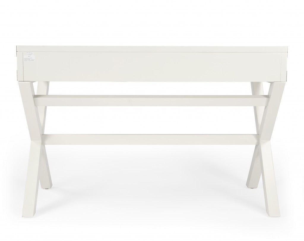 Modern White Campaign Style Desk By Homeroots | Desks | Modishstore - 5