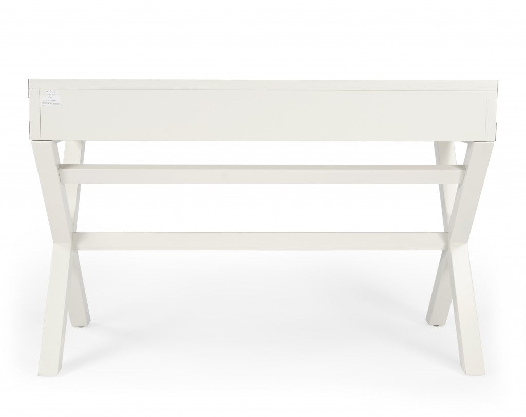 Modern White Campaign Style Desk By Homeroots | Desks | Modishstore - 6