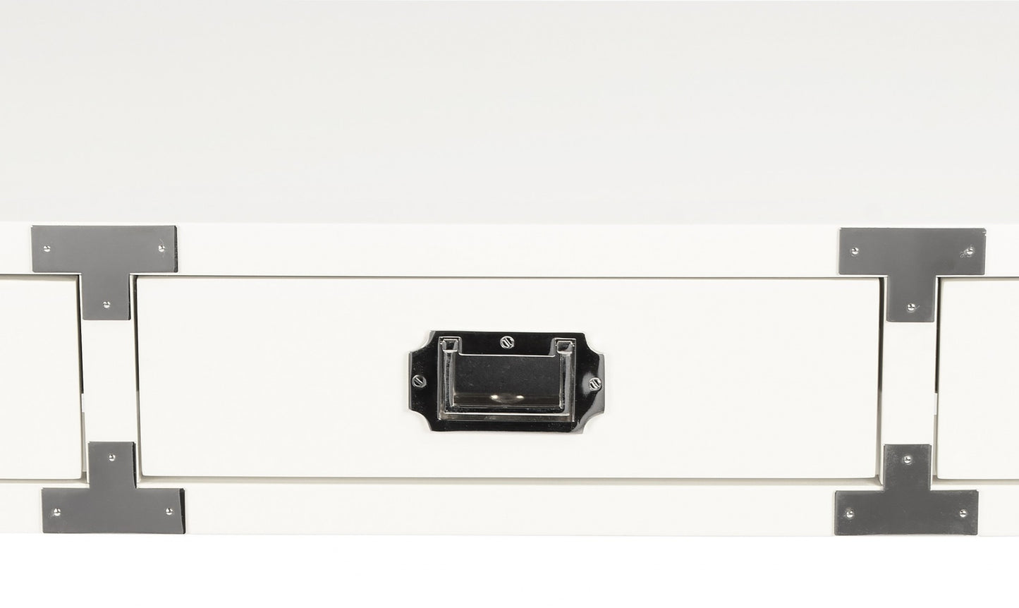 Modern White Campaign Style Desk By Homeroots | Desks | Modishstore - 7