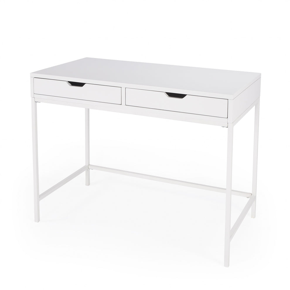 Modern Glossy White Desk By Homeroots | Desks | Modishstore - 2