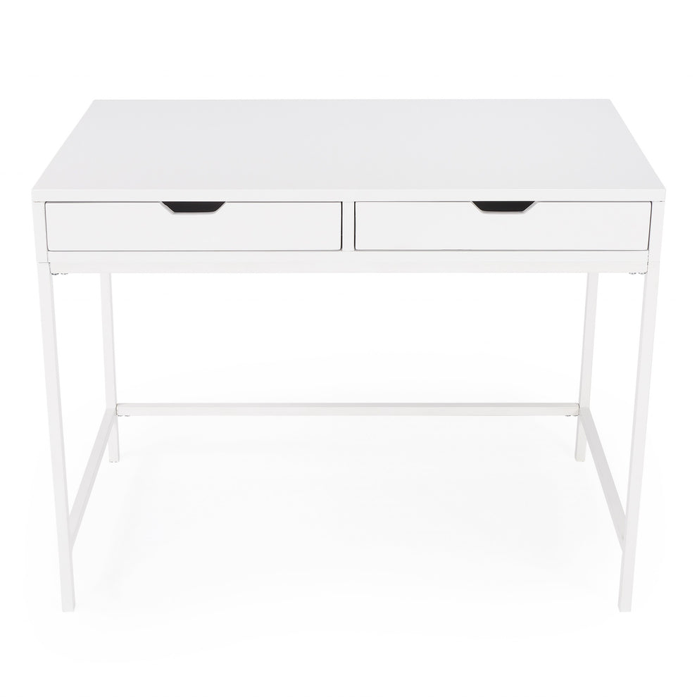 Modern Glossy White Desk By Homeroots | Desks | Modishstore - 3