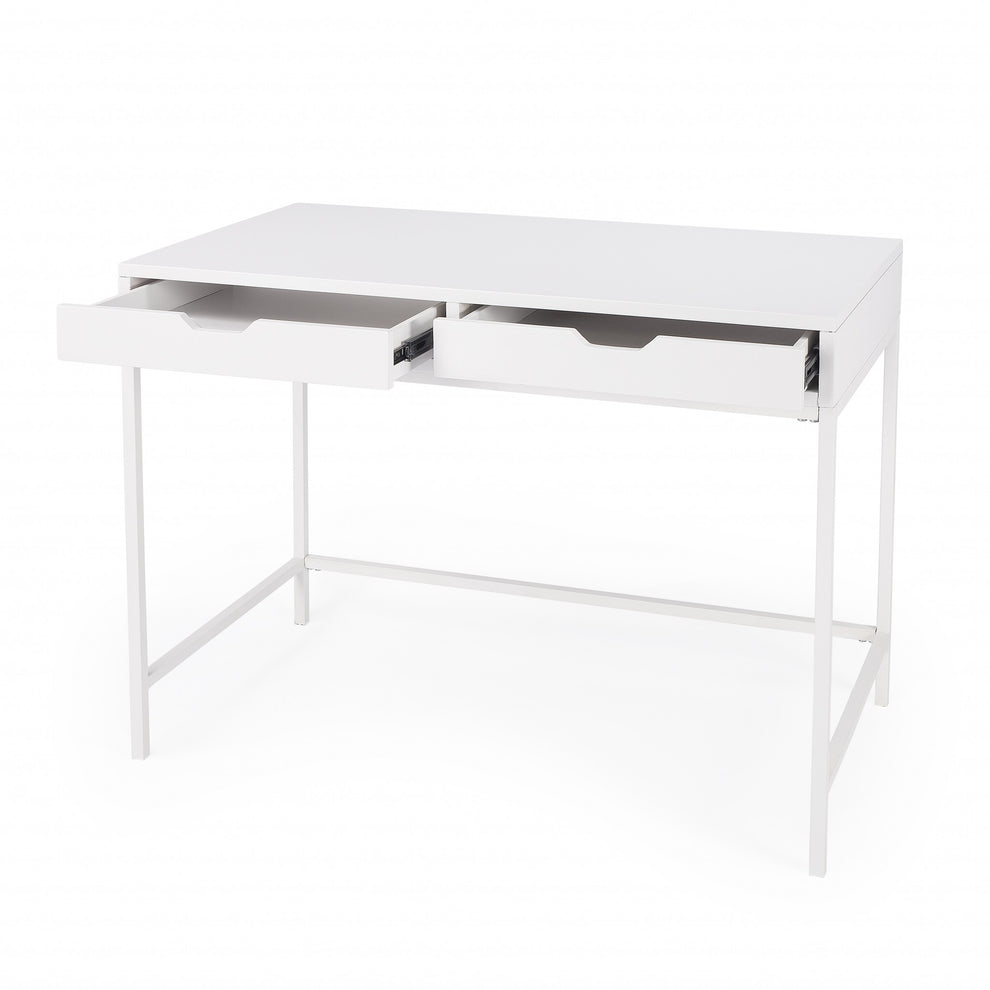 Modern Glossy White Desk By Homeroots | Desks | Modishstore - 4