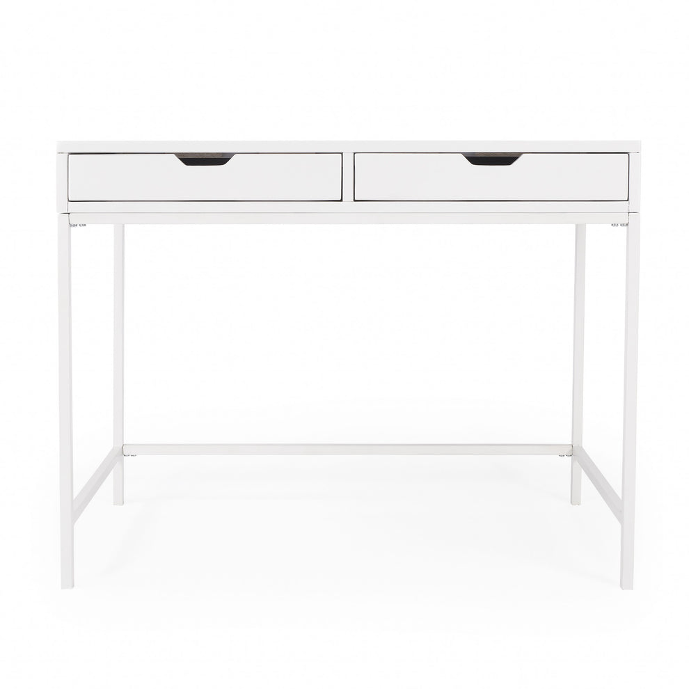 Modern Glossy White Desk By Homeroots | Desks | Modishstore - 5