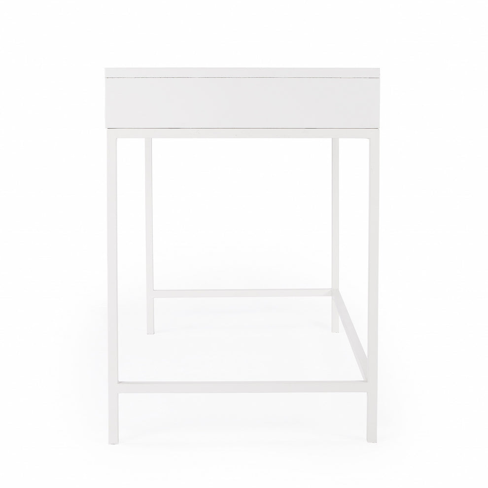 Modern Glossy White Desk By Homeroots | Desks | Modishstore - 6