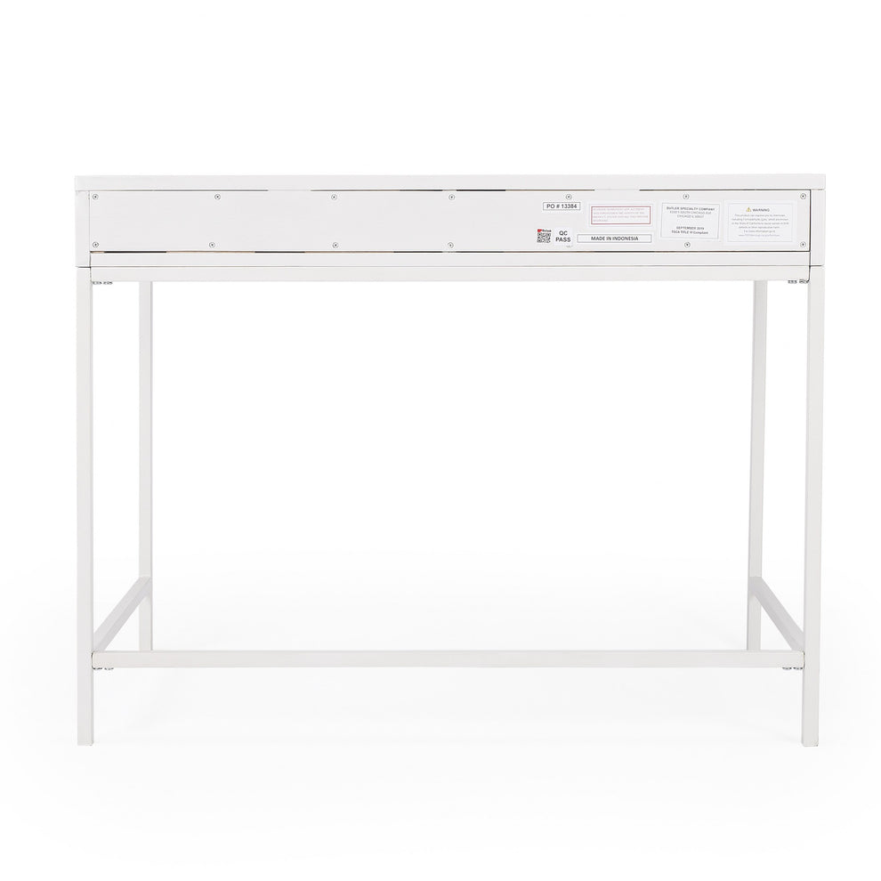Modern Glossy White Desk By Homeroots | Desks | Modishstore - 7