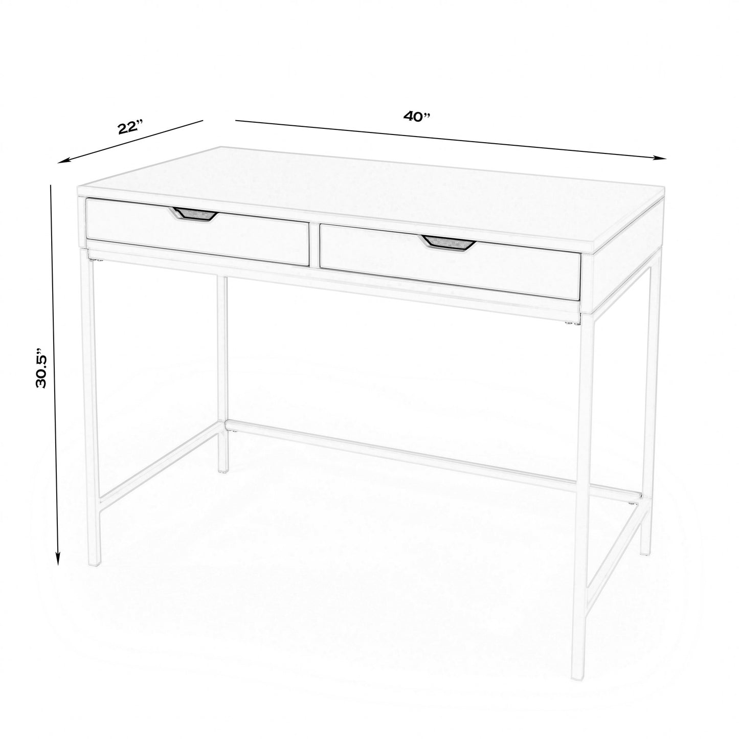 Modern Glossy White Desk By Homeroots | Desks | Modishstore - 8
