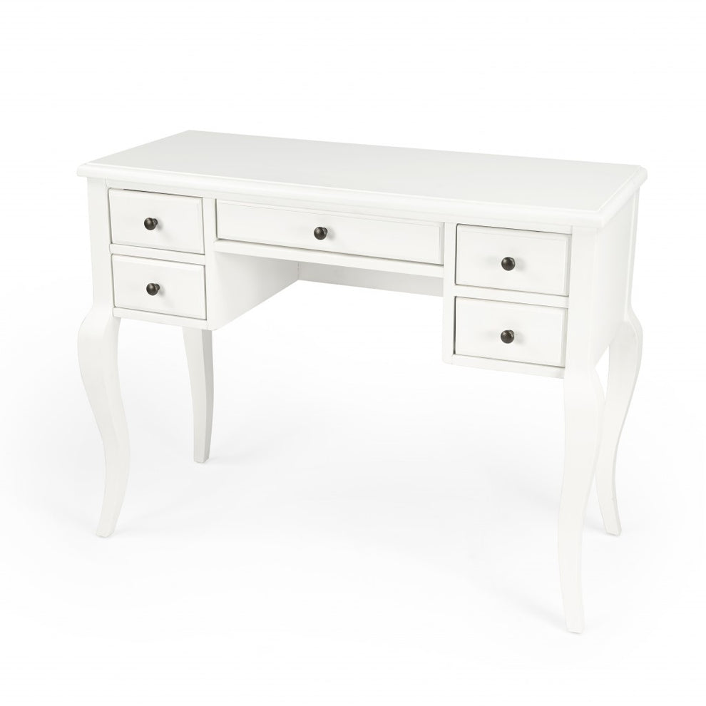 Cottage White Writing Desk By Homeroots | Desks | Modishstore - 2