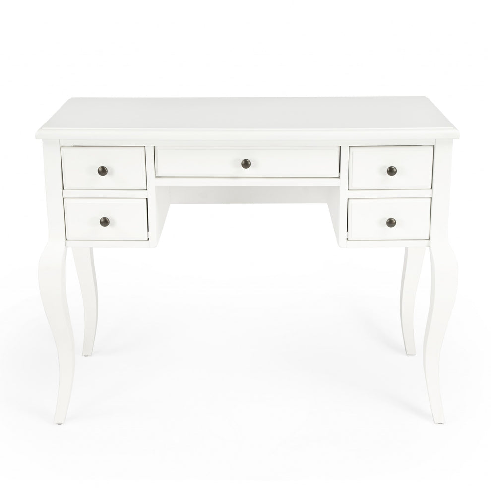 Cottage White Writing Desk By Homeroots | Desks | Modishstore - 3