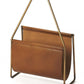 Brown Leather Magazine Basket By Homeroots | Bookends | Modishstore