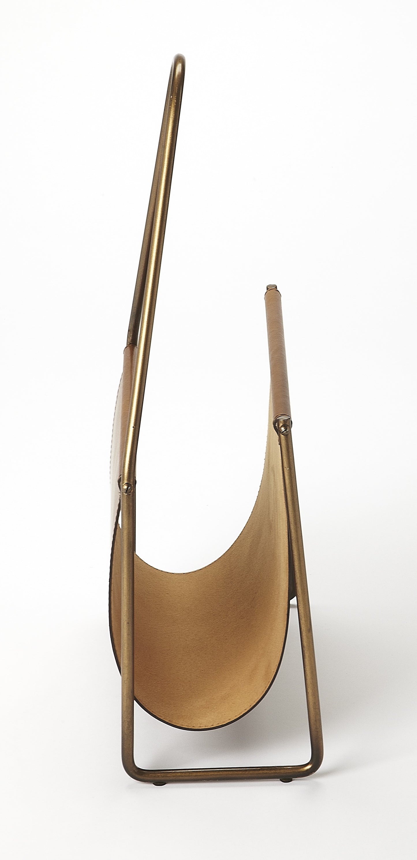 Brown Leather Magazine Basket By Homeroots | Bookends | Modishstore - 3