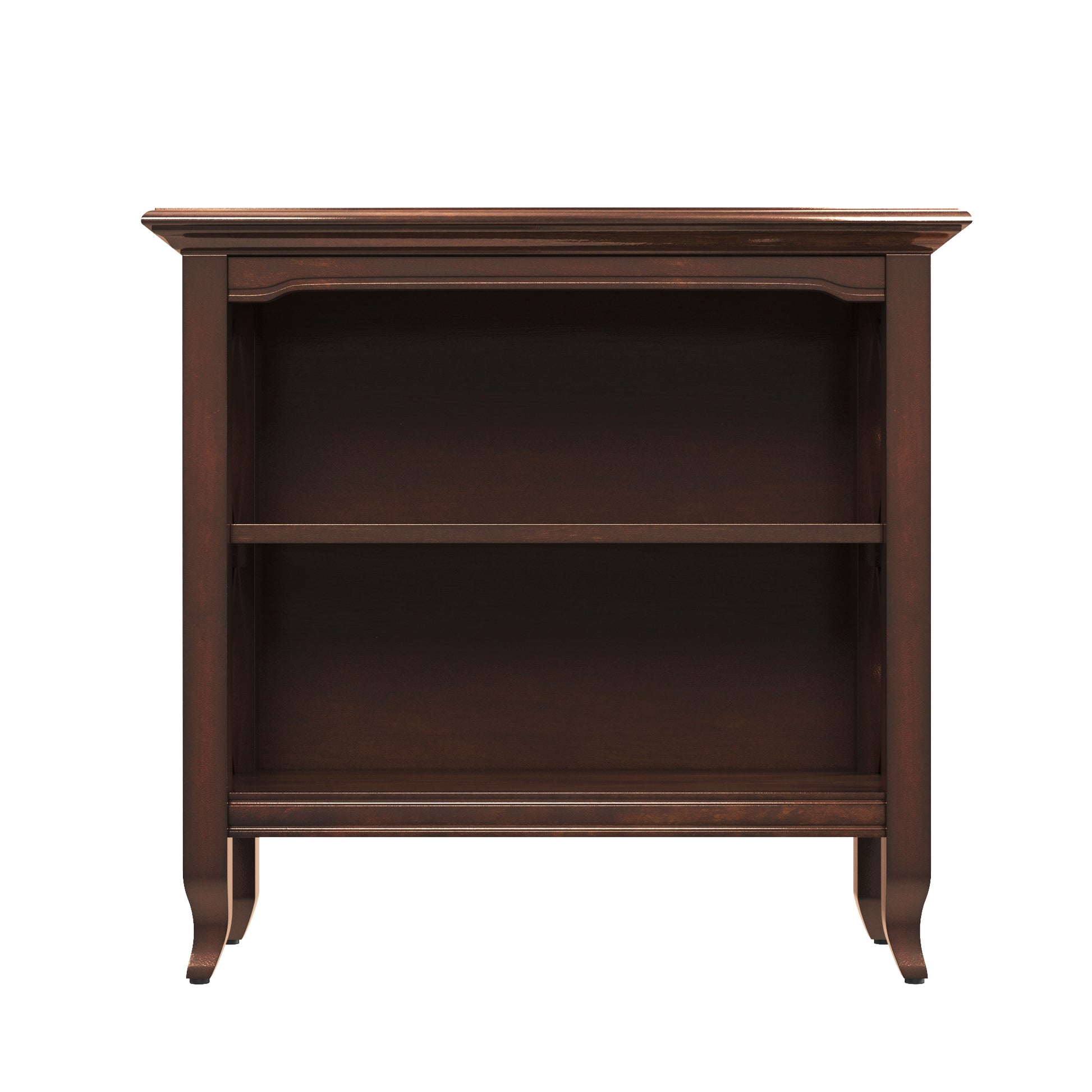 Newport Plantation Cherry Low Bookcase By Homeroots | Bookcases | Modishstore - 2