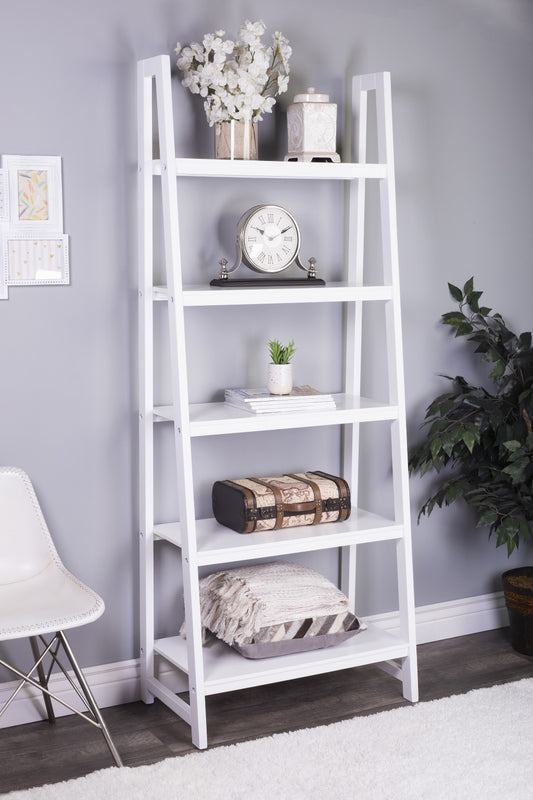 Stallings White Bookcase By Homeroots | Bookcases | Modishstore - 4