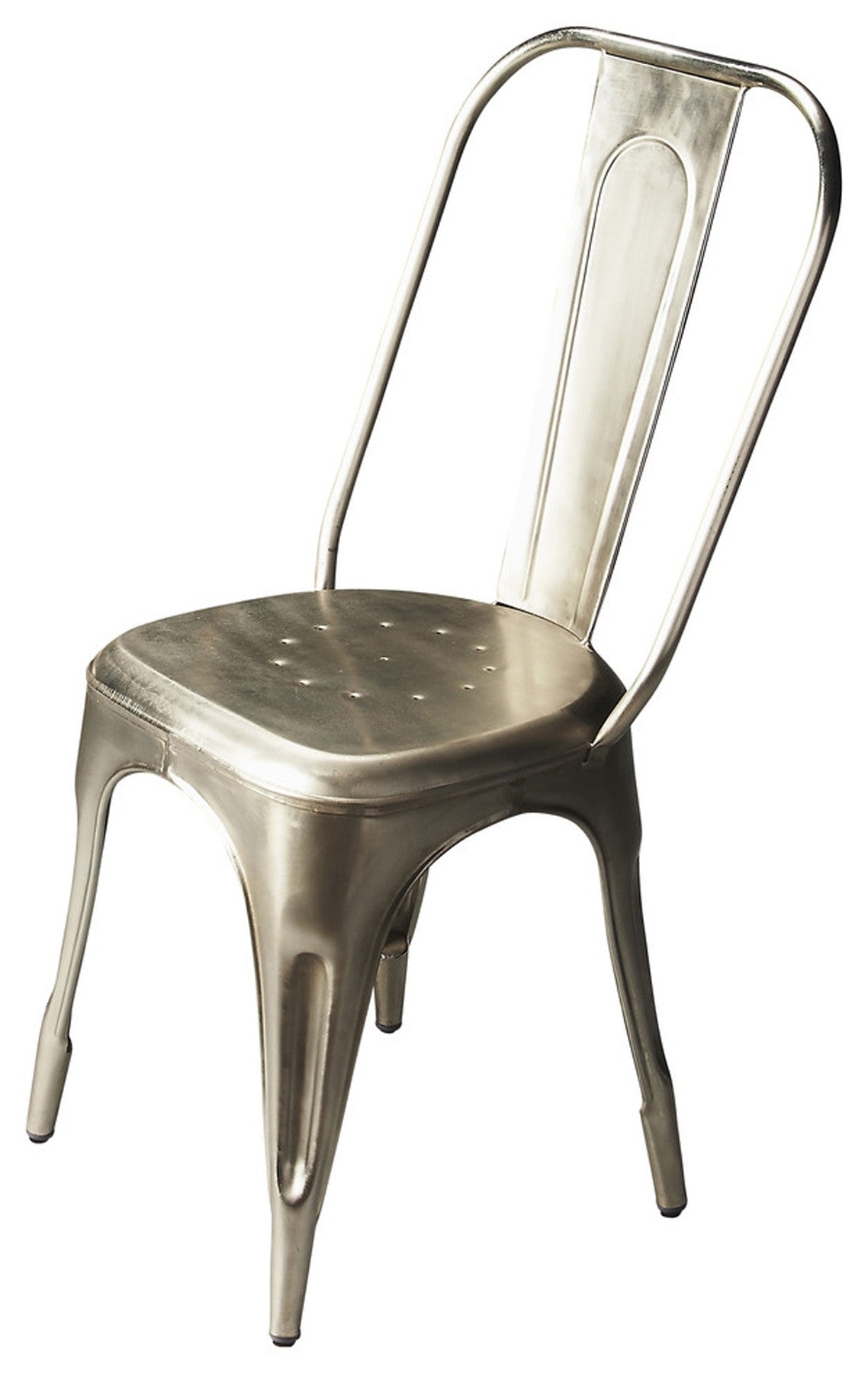 Silver Metal Dining Chair By Homeroots | Dining Chairs | Modishstore