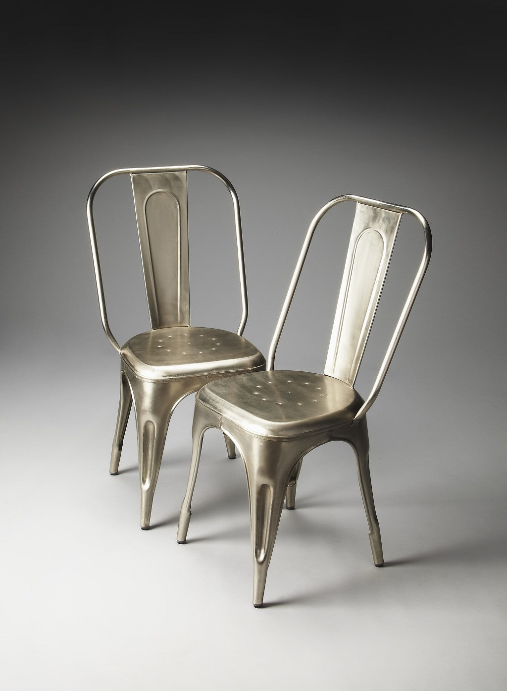 Silver Metal Dining Chair By Homeroots | Dining Chairs | Modishstore - 5