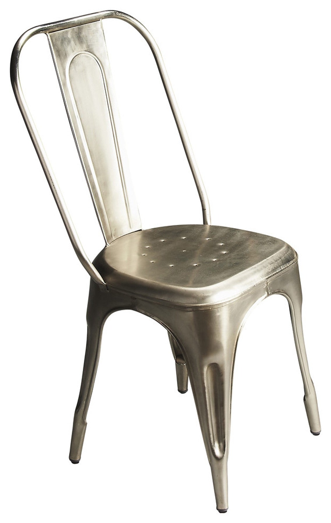 Silver Metal Dining Chair By Homeroots | Dining Chairs | Modishstore - 2