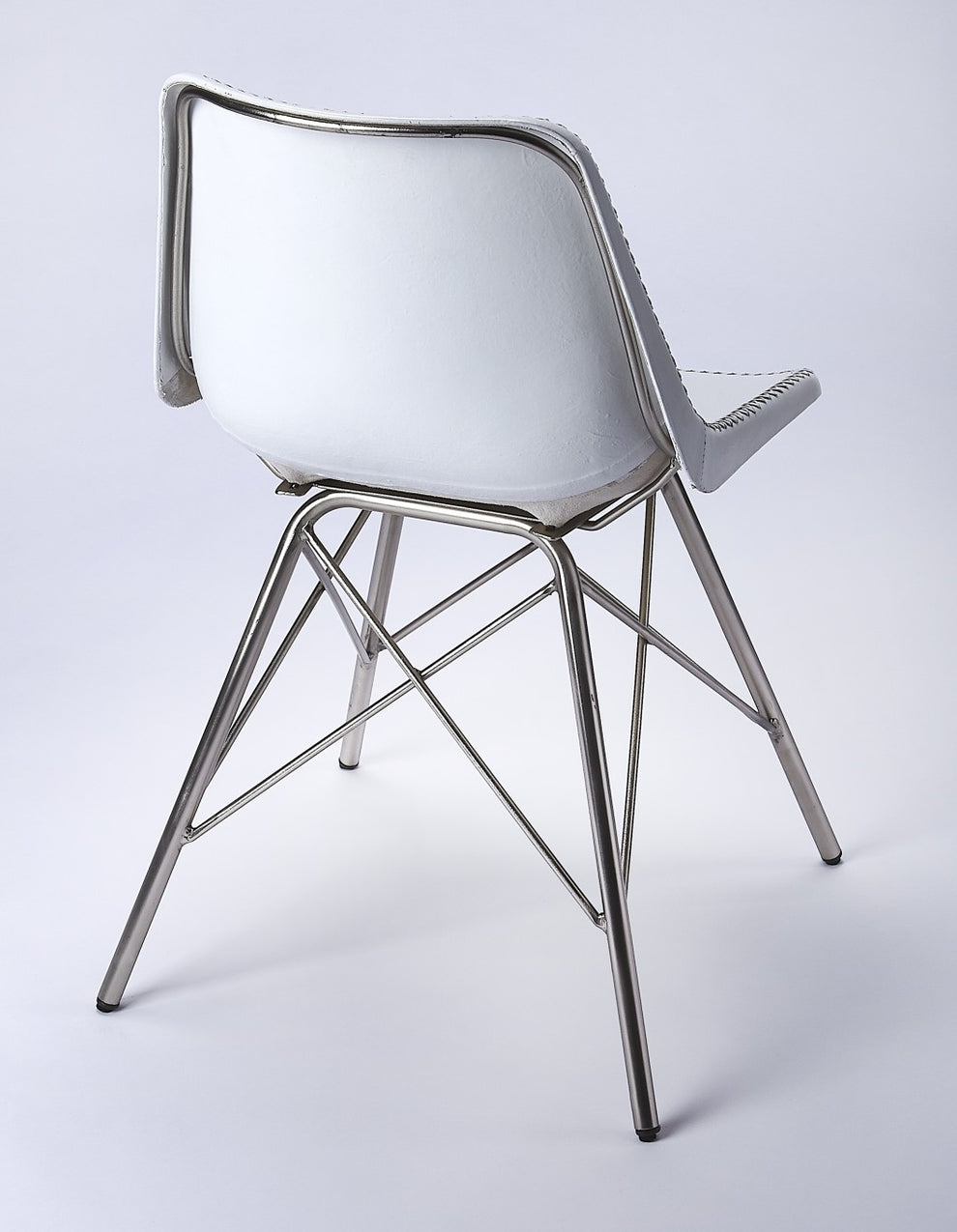 White Leather Accent Chair By Homeroots - 389596 | Accent Chairs | Modishstore - 4