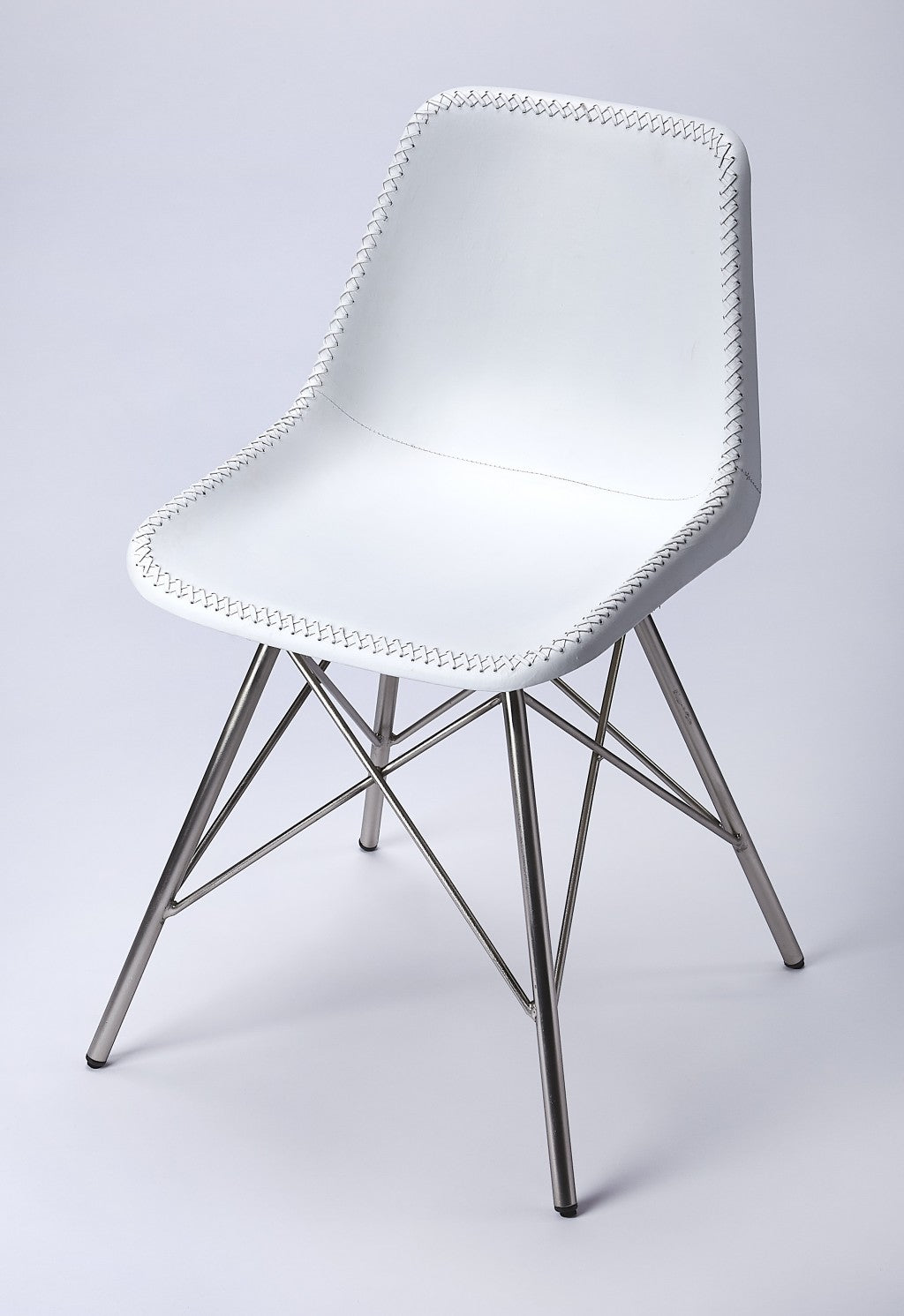 White Leather Accent Chair By Homeroots - 389596