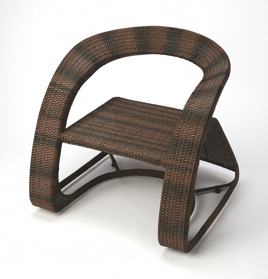 Contemporary Dark Brown Rattan Chair By Homeroots