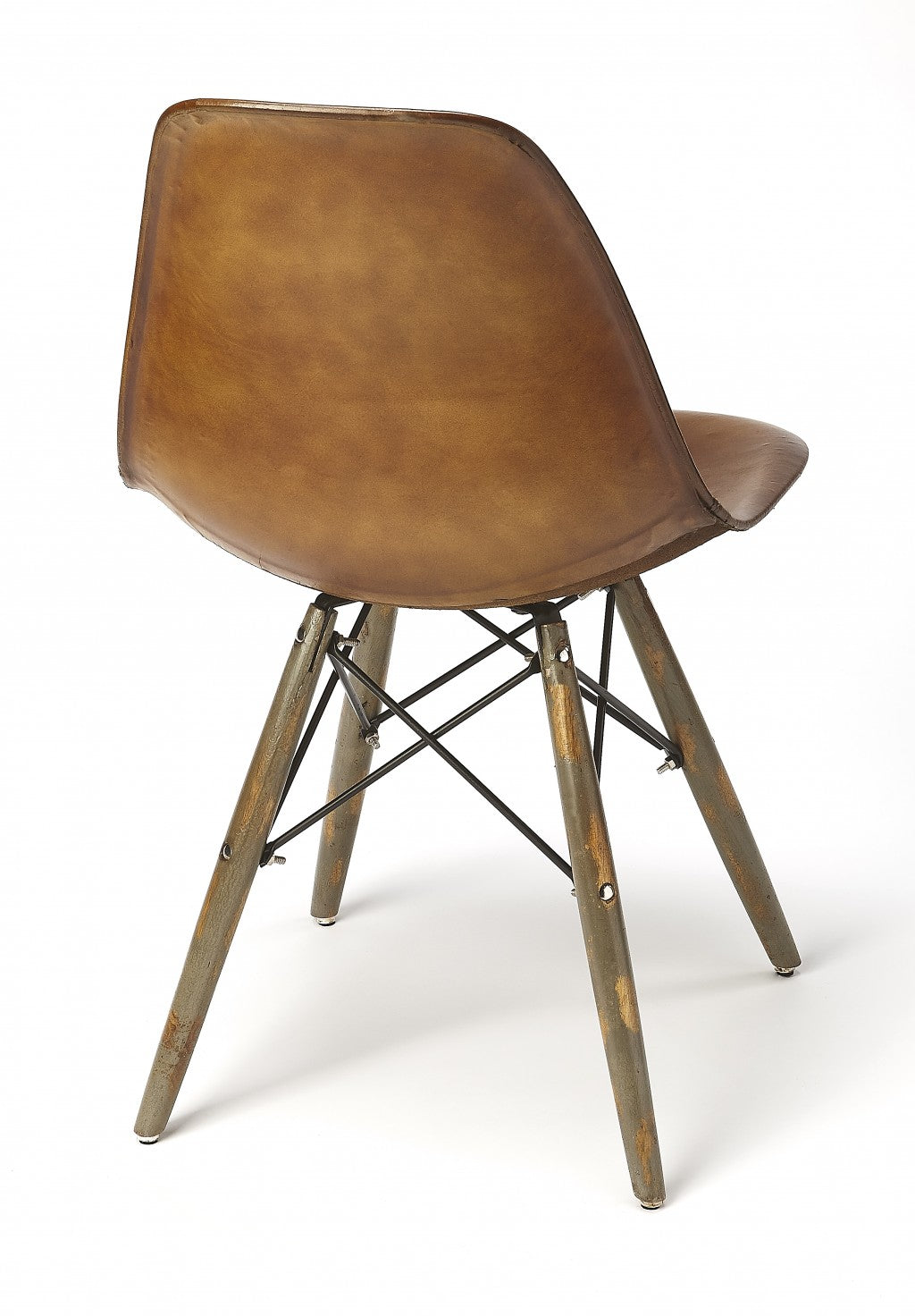 Medium Brown Leather Dining Chair By Homeroots | Dining Chairs | Modishstore - 6