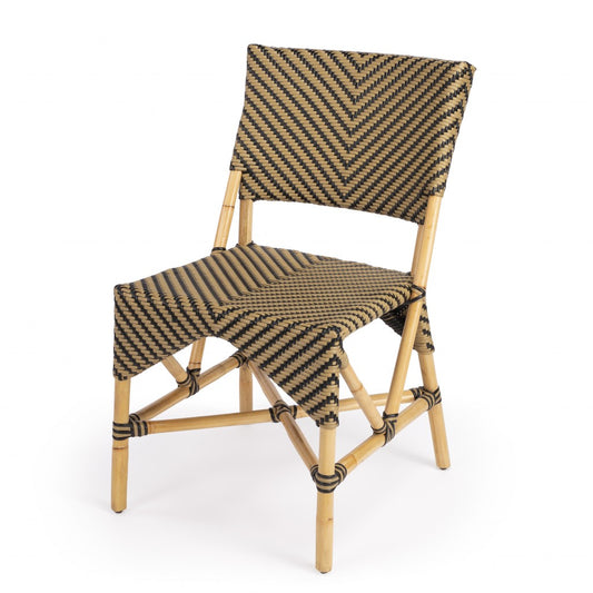 Indoor Outdoor Zig Zag Rattan Dining Chair By Homeroots | Dining Chairs | Modishstore