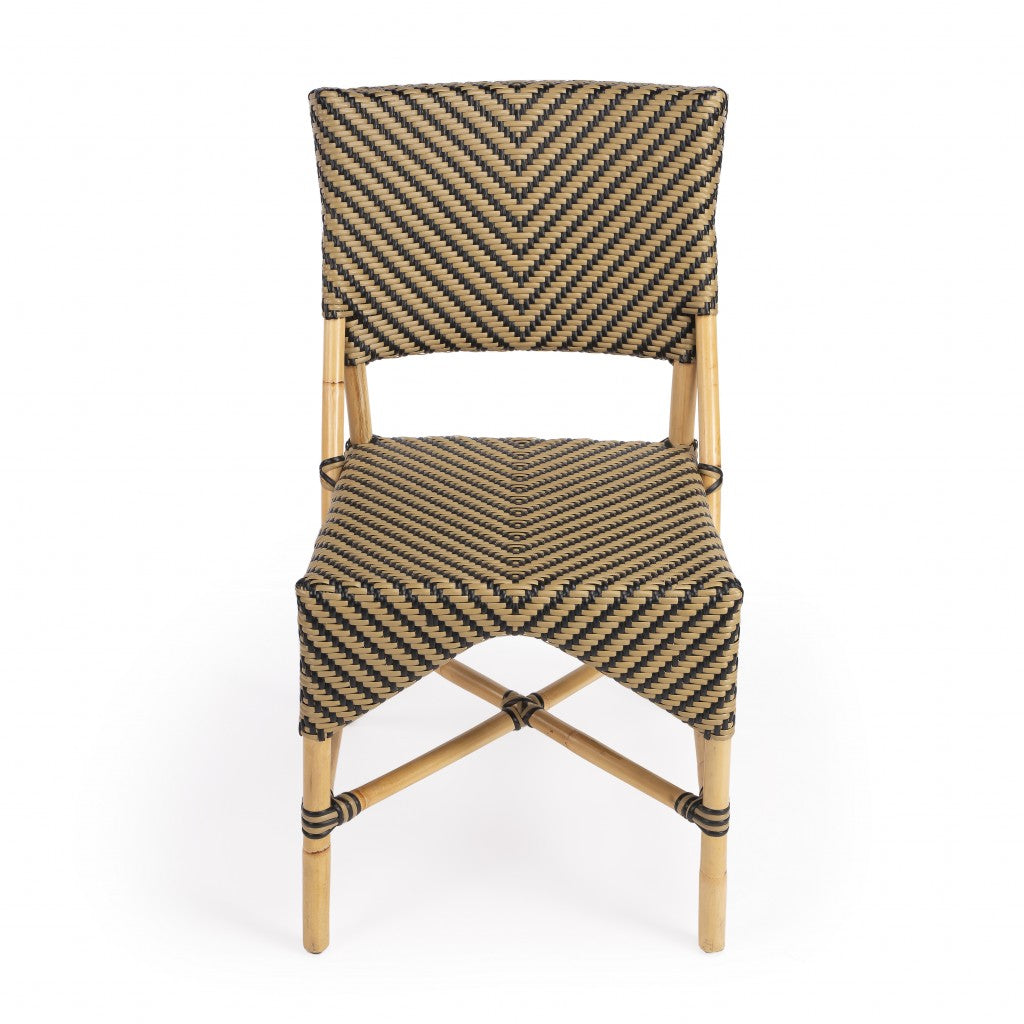 Indoor Outdoor Zig Zag Rattan Dining Chair By Homeroots | Dining Chairs | Modishstore - 2