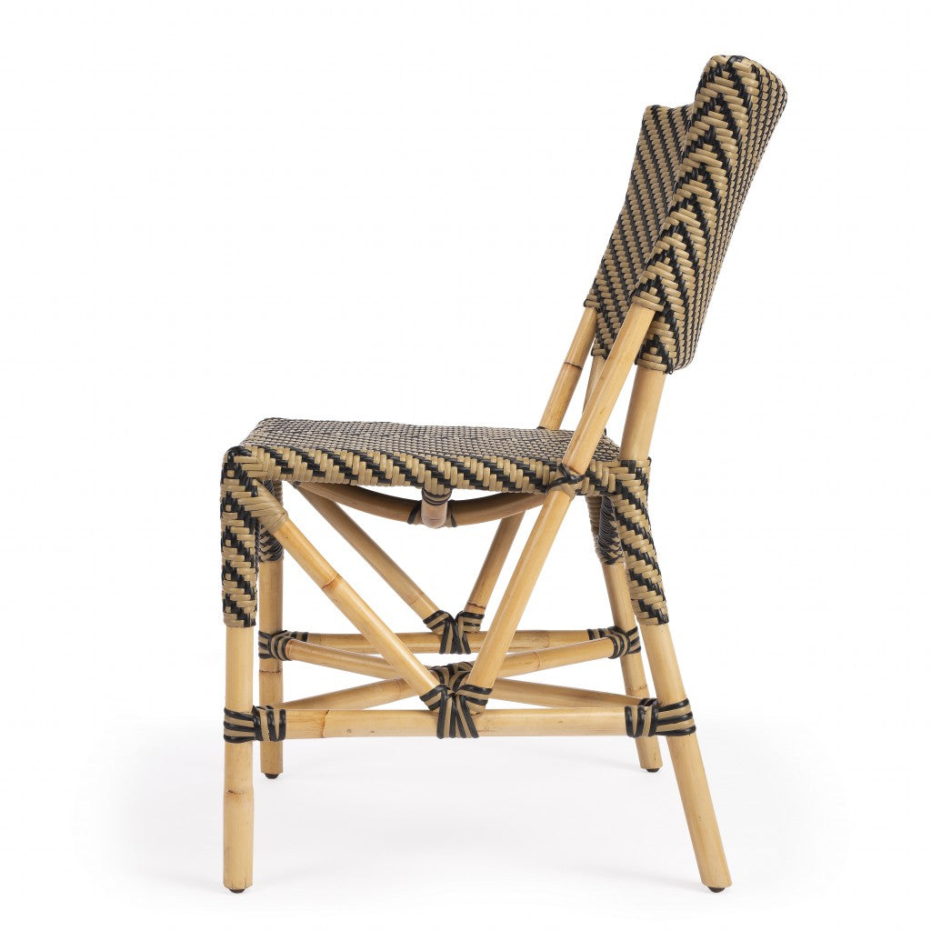 Indoor Outdoor Zig Zag Rattan Dining Chair By Homeroots | Dining Chairs | Modishstore - 4