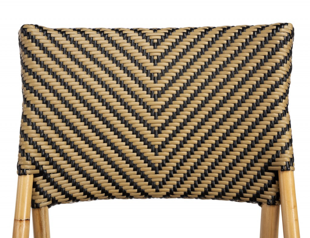 Indoor Outdoor Zig Zag Rattan Dining Chair By Homeroots | Dining Chairs | Modishstore - 5