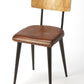 Metal and Wood Leather Dining Chair By Homeroots | Dining Chairs | Modishstore