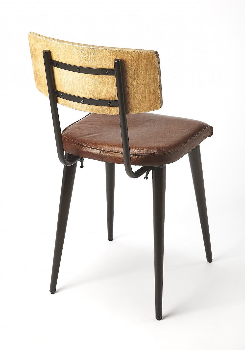 Metal and Wood Leather Dining Chair By Homeroots | Dining Chairs | Modishstore - 6