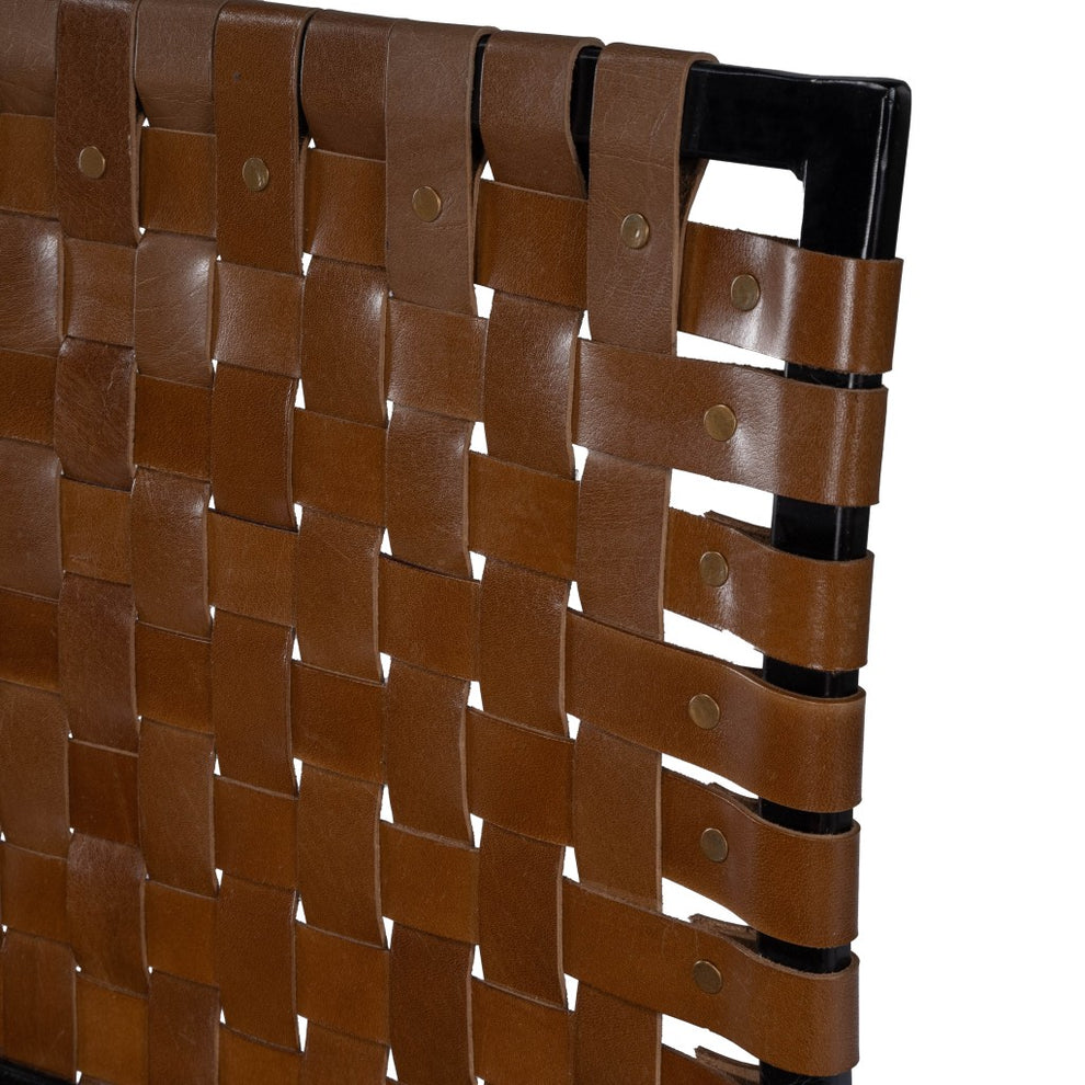 Brown Woven Leather Chair By Homeroots | Accent Chairs | Modishstore - 2