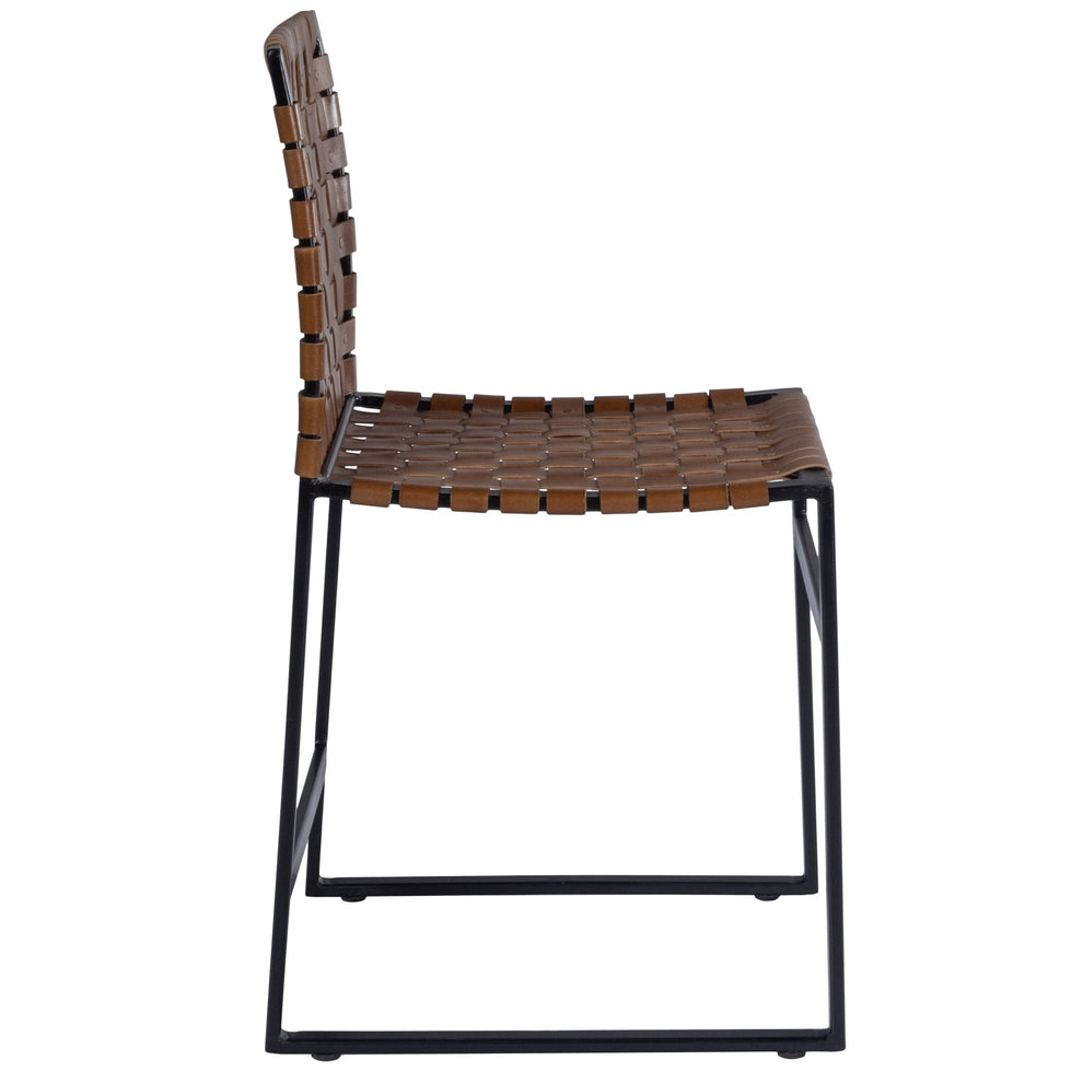 Brown Woven Leather Chair By Homeroots | Accent Chairs | Modishstore - 3