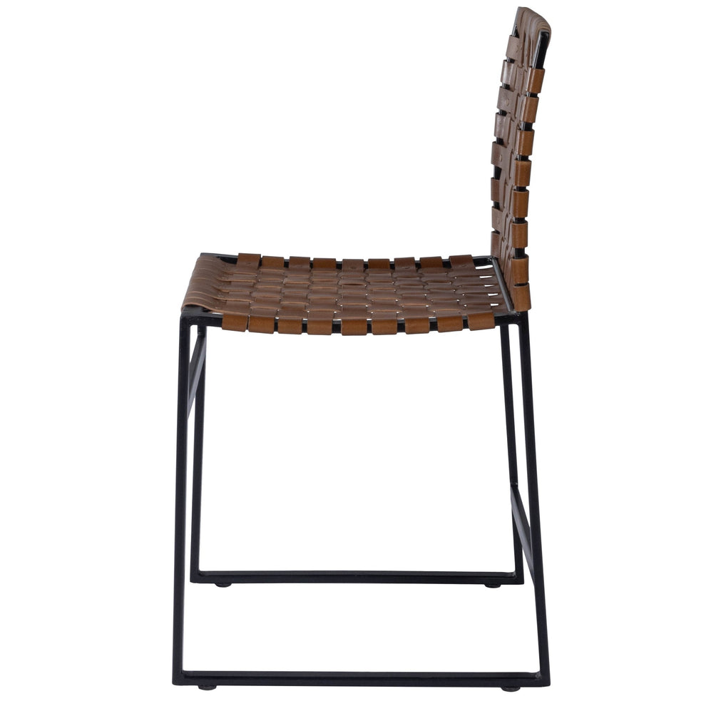 Brown Woven Leather Chair By Homeroots | Accent Chairs | Modishstore - 4