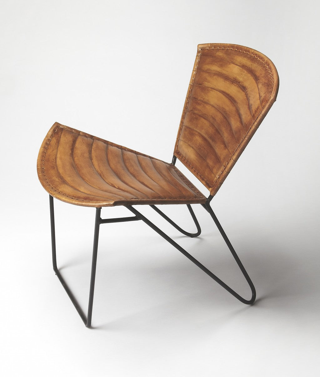 Modern Clamshell Leather Accent Chair By Homeroots | Accent Chairs | Modishstore