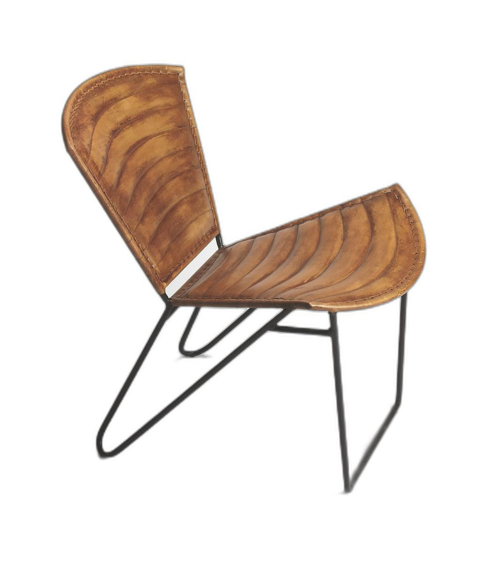 Modern Clamshell Leather Accent Chair By Homeroots | Accent Chairs | Modishstore - 2