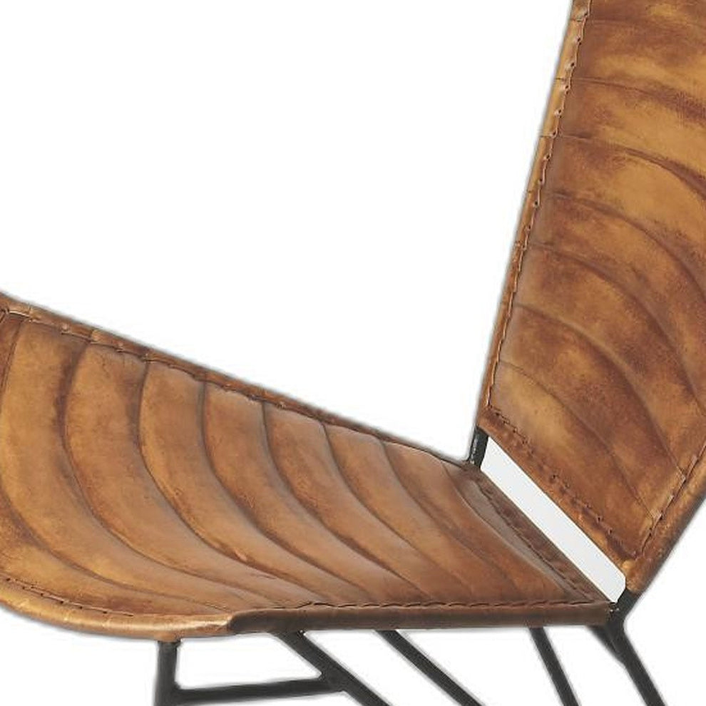 Modern Clamshell Leather Accent Chair By Homeroots | Accent Chairs | Modishstore - 4