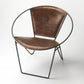 French Vintage Style Brown Leather Accent Chair By Homeroots | Accent Chairs | Modishstore - 2