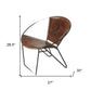 French Vintage Style Brown Leather Accent Chair By Homeroots | Accent Chairs | Modishstore - 3
