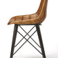 Stitched Squares Brown Leather Dining Chair By Homeroots | Dining Chairs | Modishstore - 4