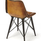 Stitched Squares Brown Leather Dining Chair By Homeroots