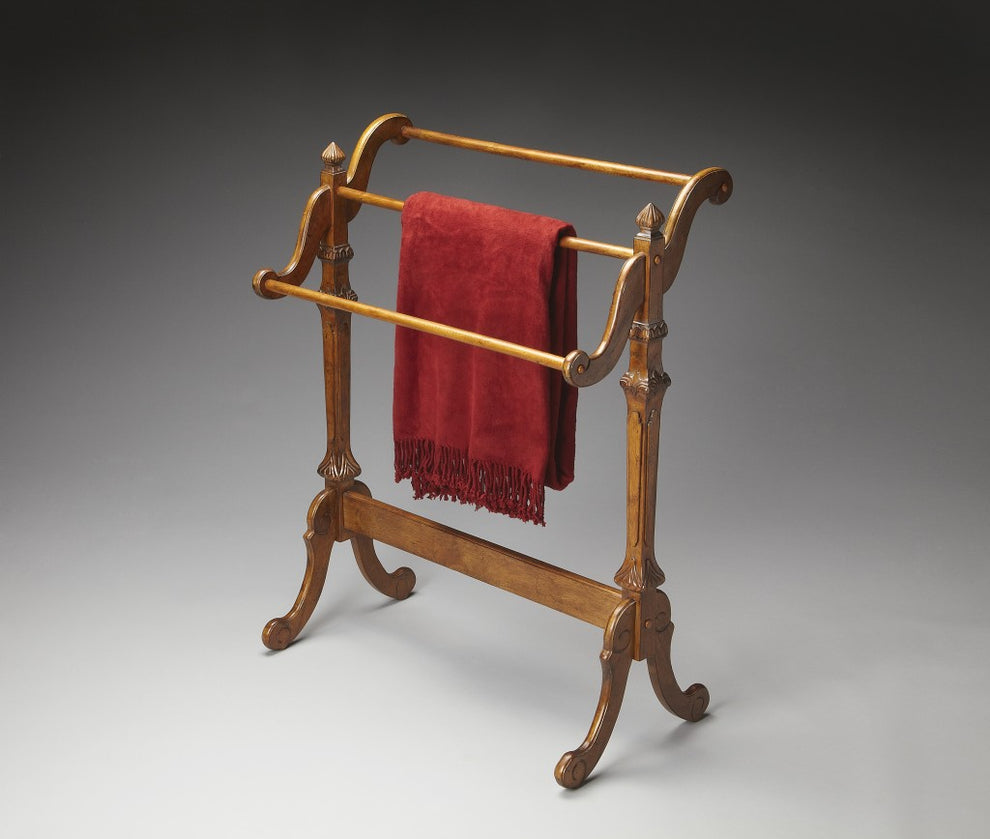 Vintage Oak Blanket Stand By Homeroots | Coat Racks | Modishstore