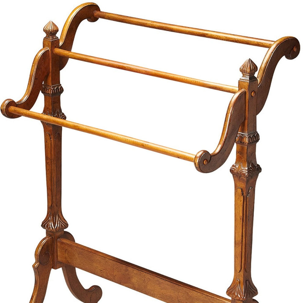 Vintage Oak Blanket Stand By Homeroots | Coat Racks | Modishstore - 4