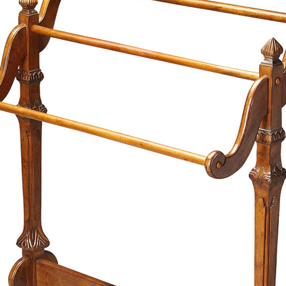 Vintage Oak Blanket Stand By Homeroots | Coat Racks | Modishstore - 5