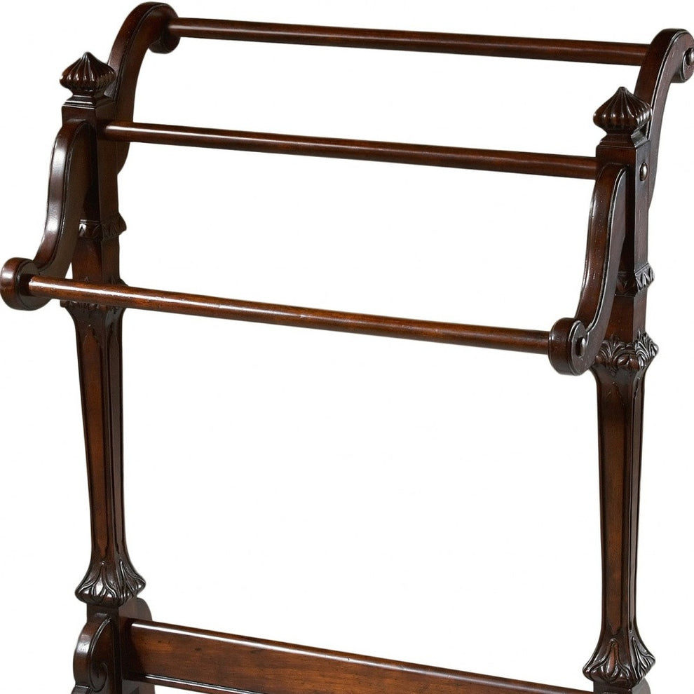 Vintage Oak Blanket Stand By Homeroots | Coat Racks | Modishstore - 9
