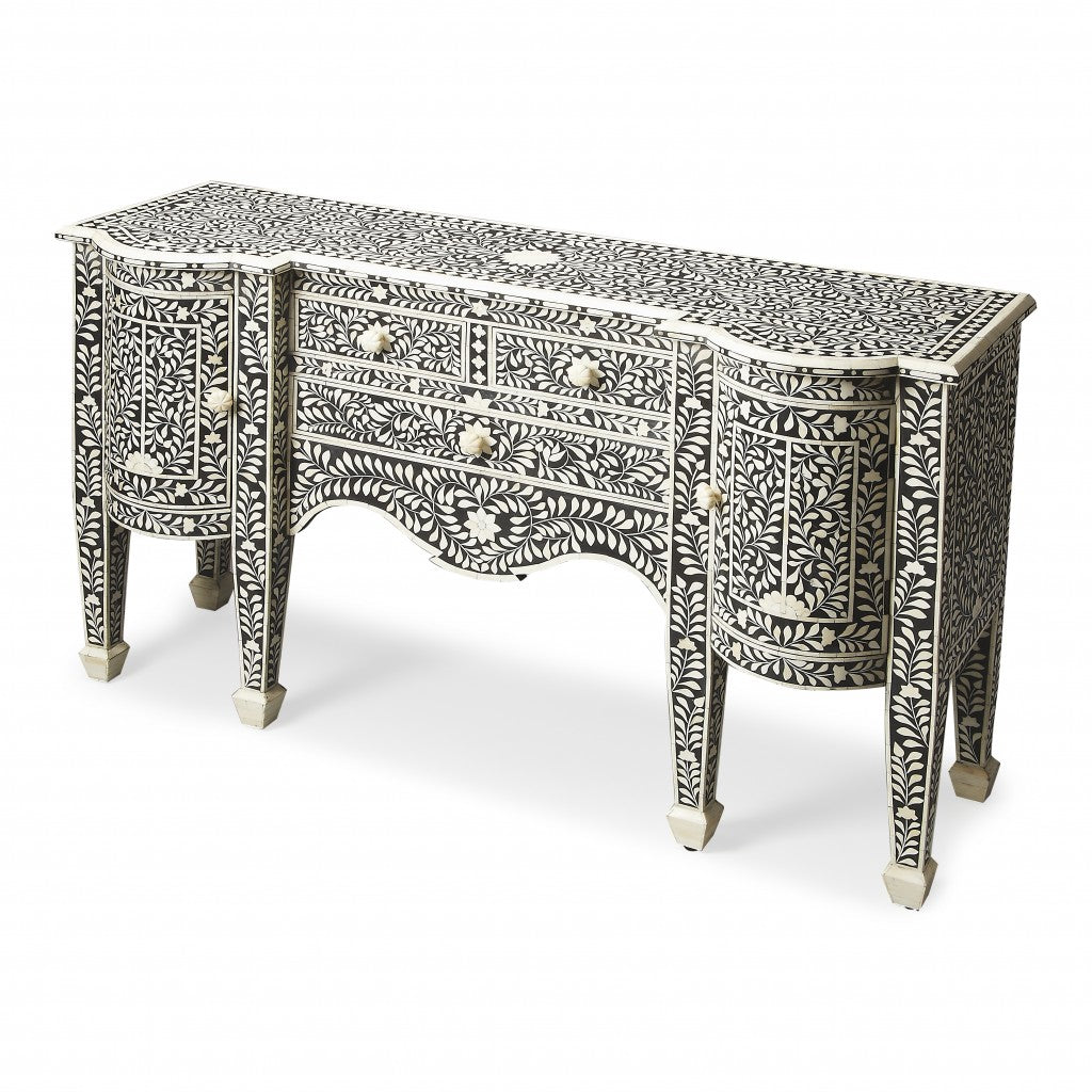 Victoria Black Bone Inlay Buffet By Homeroots | Sideboards | Modishstore