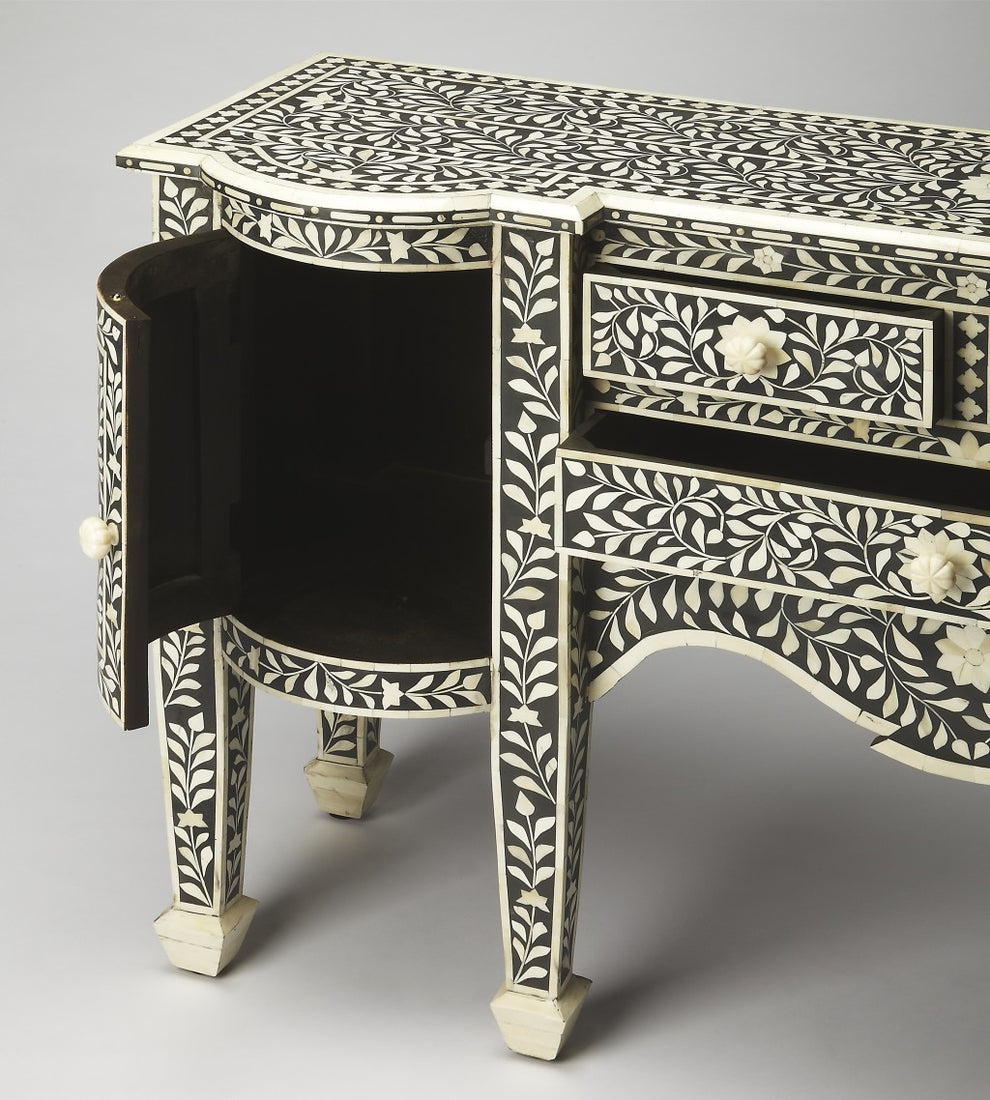 Victoria Black Bone Inlay Buffet By Homeroots | Sideboards | Modishstore - 2