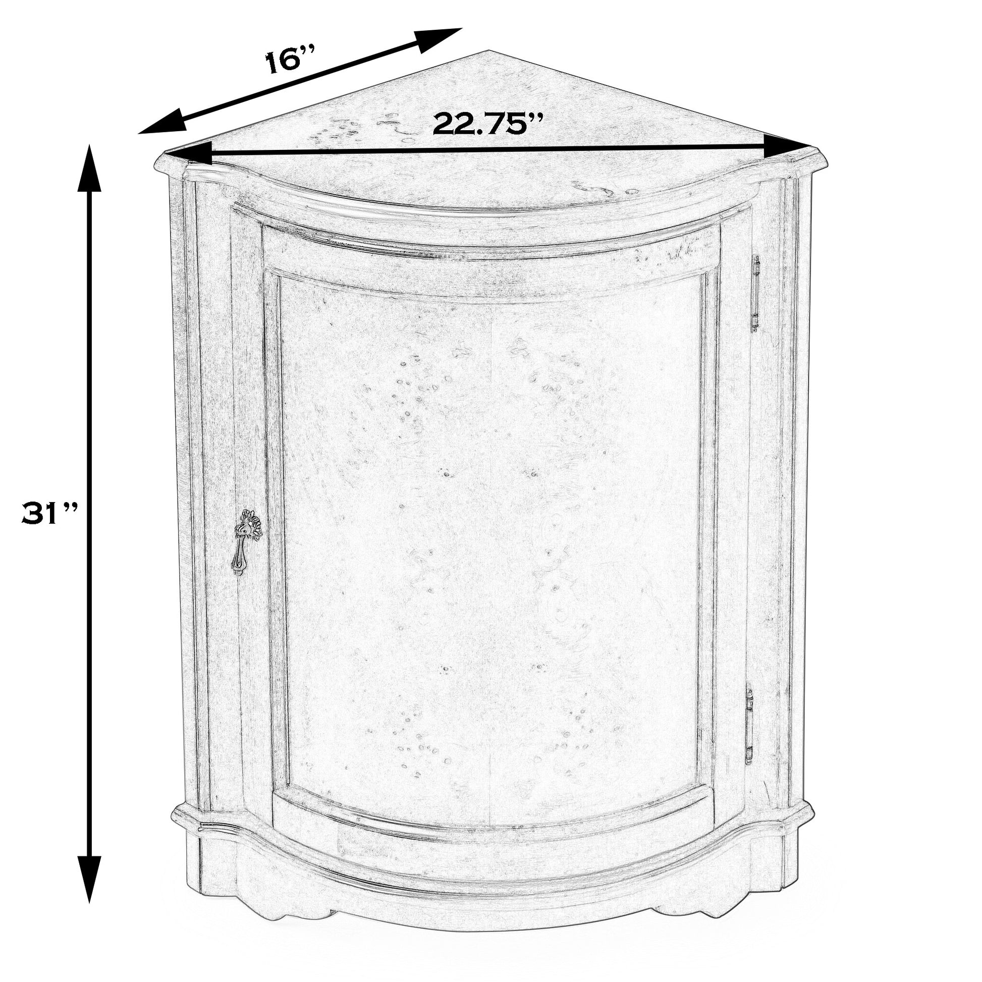 Durham Plantation Cherry Corner Cabinet By Homeroots - 389715 | Drawers | Modishstore - 4